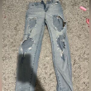 Urban Outfitters High Rise Blue Distressed Jeans